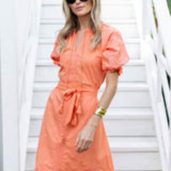 Julia Amory Short Sleeve Coatue Caftan - Coral Reef - Picture 4 of 4
